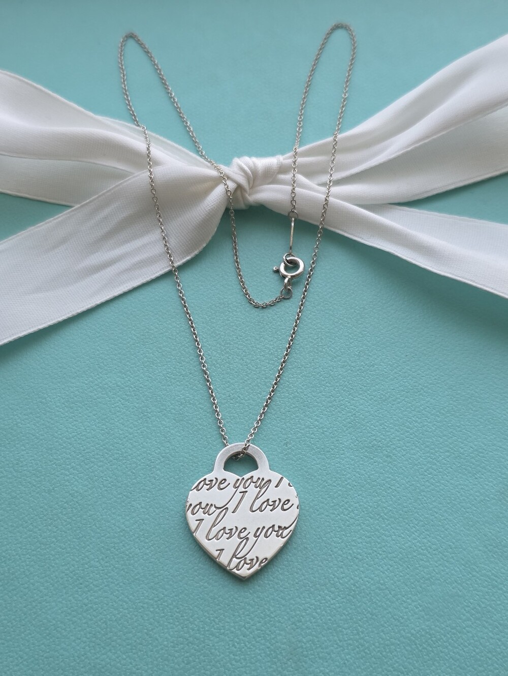 T&Co Retired Notes "I love you" Heart Pendant Necklace